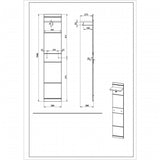 Germania Appendiabiti Malou 39x29-9x19-46 cm Bianco e Rovere Nelson