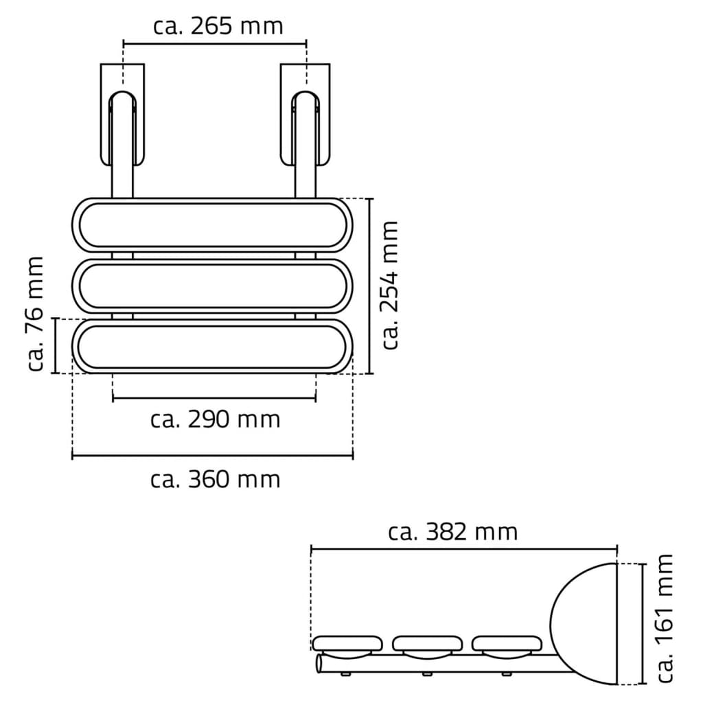 RIDDER Sedile per Doccia Pieghevole Pro Bianco