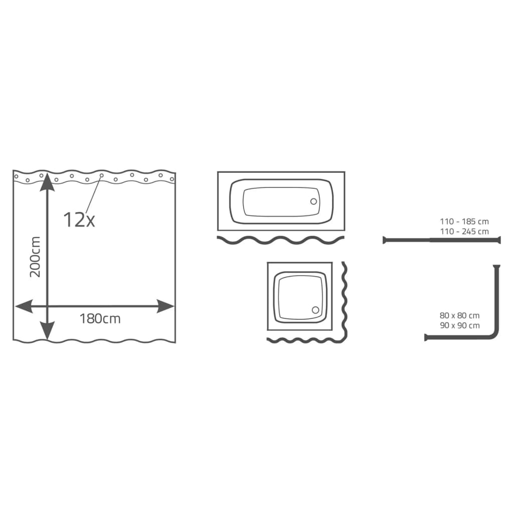 RIDDER Tenda da Doccia Sailboat 180x200 cm