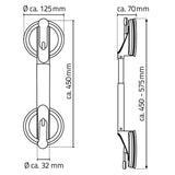 RIDDER Maniglione di Sicurezza Telescopico a Ventosa 12-5 cm 100 kg