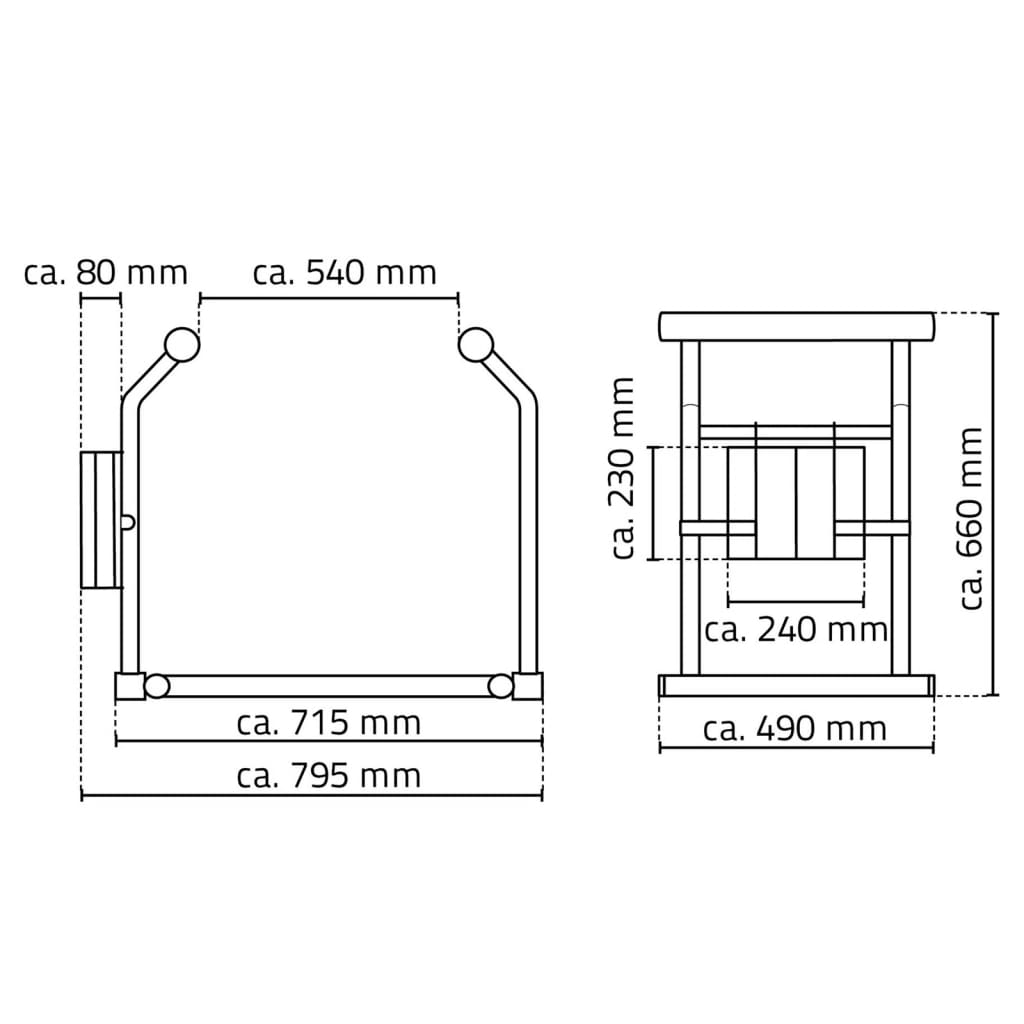 RIDDER Maniglioni di Sicurezza Mobili per WC 150 kg Bianco A0110101