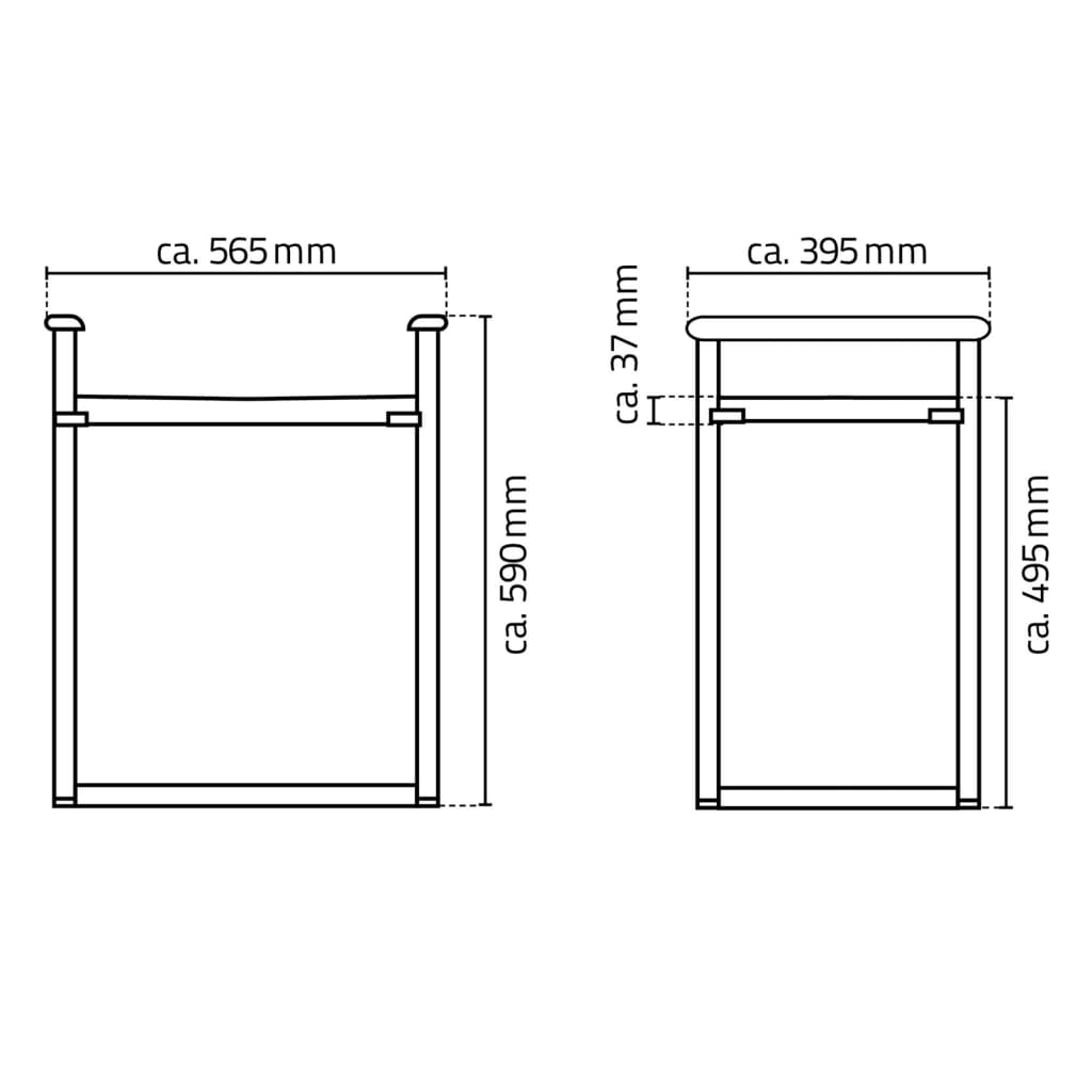 RIDDER Sgabello da Bagno Zac XXL Nero in PU/Alluminio