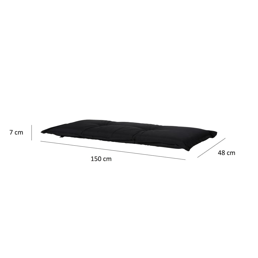 Madison Cuscino per Panche Panama 150x48 cm Nero