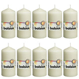 Bolsius Candele Moccoli 10 pz 120x58 mm Avorio