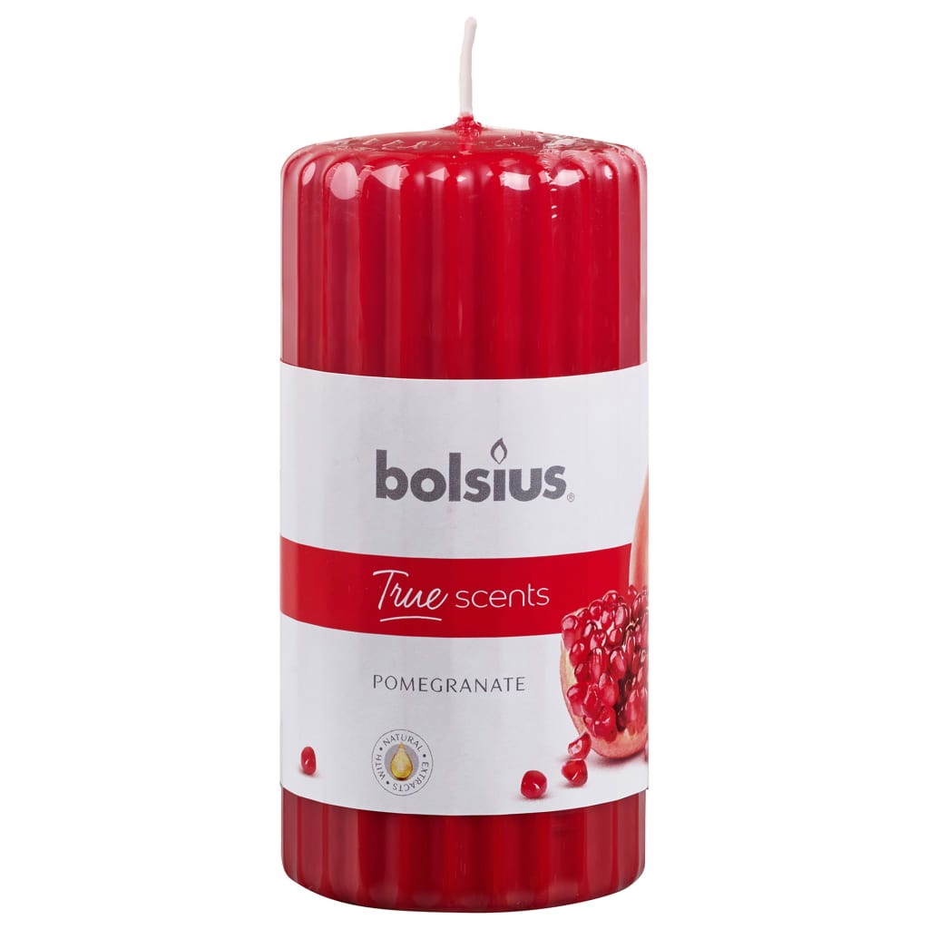 Bolsius Candele Profumate Rigate 6 pz 120x58 mm Melograno