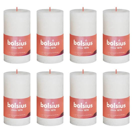 Bolsius Candele Rustiche a Colonna Shine 8 pz 100x50 mm Perla