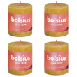 Bolsius Candele Rustiche Colonna Shine 4 pz 80x68 mm Giallo Favo