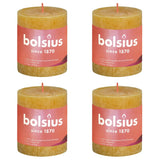 Bolsius Candele Rustiche Colonna Shine 4 pz 80x68 mm Giallo Favo