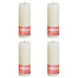 Bolsius Candele Rustiche a Colonna Shine 4 pz 190x68 mm Perla Delicato