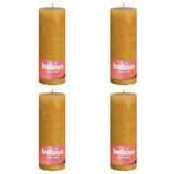 Bolsius Candele Rustiche Colonna Shine 4 pz 190x68 mm Giallo Favo