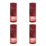 Bolsius Candele Rustiche a Colonna Shine 4 pz 190x68mm Rosso Vellutato