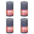 Bolsius Candele Rustiche a Colonna Shine 4 pz 130x68 mm Blu Crepuscolo