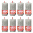 Bolsius Candele Rustiche a Colonna Shine 8 pz 100x50 mm Grigio Sabbia