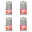 Bolsius Candele Rustiche Colonna Shine 4 pz 130x68 mm Grigio Sabbia