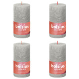 Bolsius Candele Rustiche Colonna Shine 4 pz 130x68 mm Grigio Sabbia