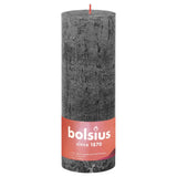 Bolsius Candele Rustiche Colonna Shine 4 pz 190x68 mm Grigio Tempesta