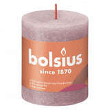 Bolsius Candele Rustiche a Colonna Shine 4 pz 80x68 mm Rosa Cenere