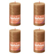 Bolsius Candele Rustiche a Colonna Shine 4pz 130x68mm Marrone Speziato