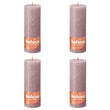 Bolsius Candele Rustiche a Colonna Shine 4 pz 190x68 mm Rosa Cenere