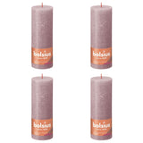 Bolsius Candele Rustiche a Colonna Shine 4 pz 190x68 mm Rosa Cenere