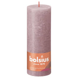 Bolsius Candele Rustiche a Colonna Shine 4 pz 190x68 mm Rosa Cenere