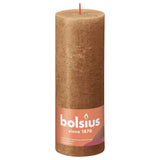 Bolsius Candele Rustiche a Colonna Shine 4 pz 190x68 mm Marrone Spezia