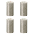 Bolsius Candele Pilastro Rustiche Shimmer 4 pz 130x68 mm Champagne