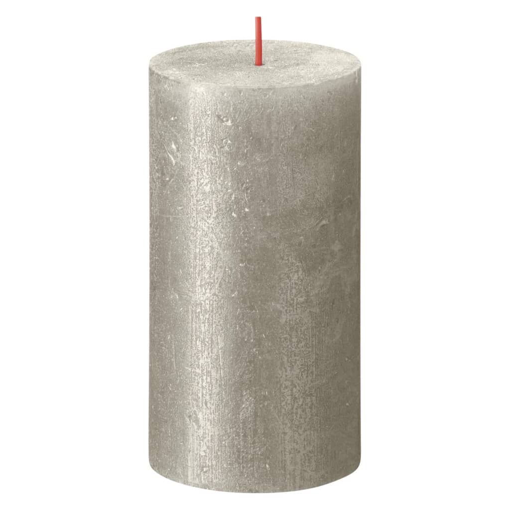 Bolsius Candele Pilastro Rustiche Shimmer 4 pz 130x68 mm Champagne