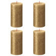 Bolsius Candele Pilastro Rustiche Shimmer 4 pz 130x68 mm Oro