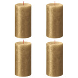 Bolsius Candele Pilastro Rustiche Shimmer 4 pz 130x68 mm Oro