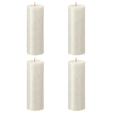 Bolsius Candele Pilastro Rustiche Shimmer 4 pz 190x68 mm Avorio