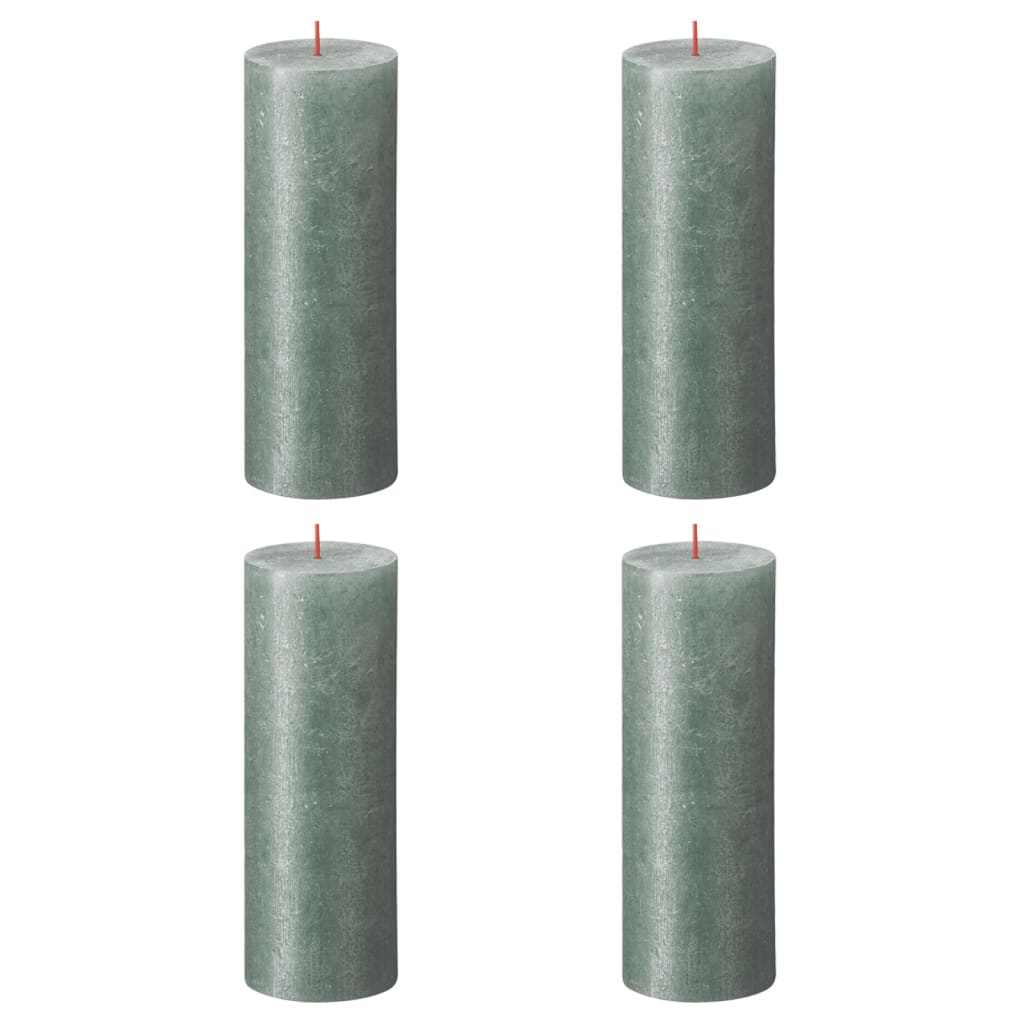 Bolsius Candele Pilastro Rustiche Shimmer 4 pz 190x68 mm Blu Ossido