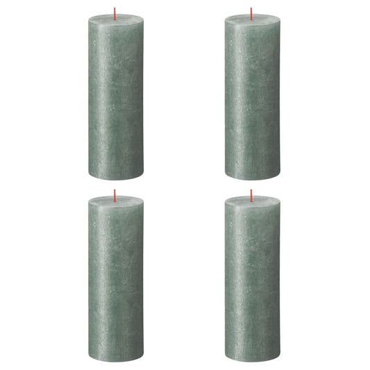 Bolsius Candele Pilastro Rustiche Shimmer 4 pz 190x68 mm Blu Ossido