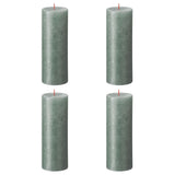 Bolsius Candele Pilastro Rustiche Shimmer 4 pz 190x68 mm Blu Ossido