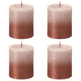 Bolsius Candele Pilastro Rustiche Sunset 4 pz 80x68 mm Rosa e Ambra