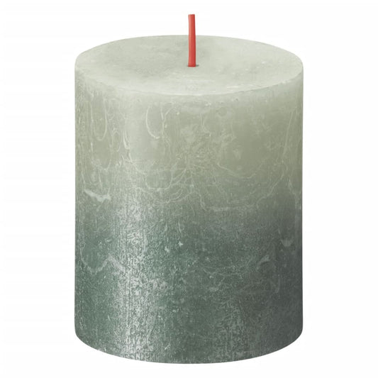 Bolsius Candele Pilastro Rustiche Sunset 4 pz 80x68 mm Verde e Blu