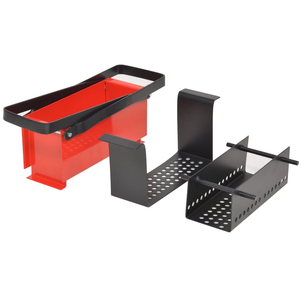 Compattatore di Carta in Acciaio 34x14x14 cm Nero e Rosso