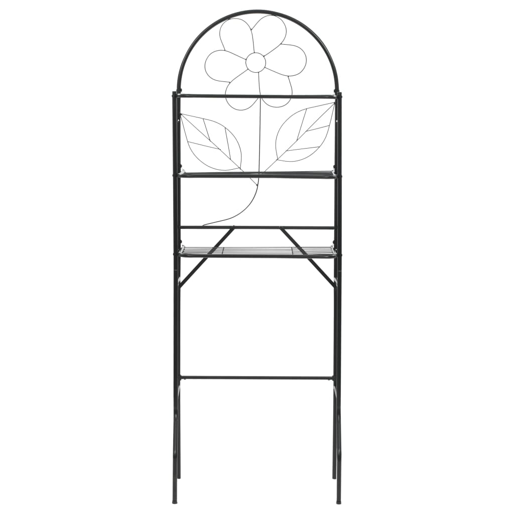 Scaffale da Bagno Nero 60x33x174 cm