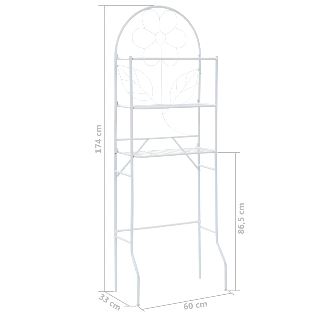 Scaffale da Bagno Bianco 60x33x174 cm