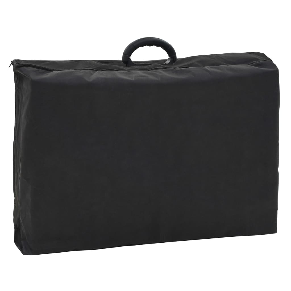 Lettino da Massaggio Portatile in Similpelle 185x78x76 cm Nero