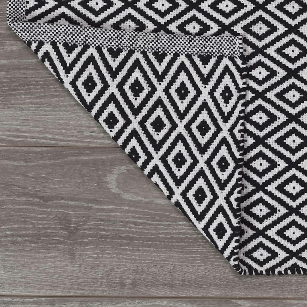 Sealskin Tappetino da Bagno Trellis in Cotone 60x90 cm Nero e Bianco