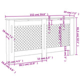 Copertura per Radiatore Bianca 152x19x81-5 cm in MDF