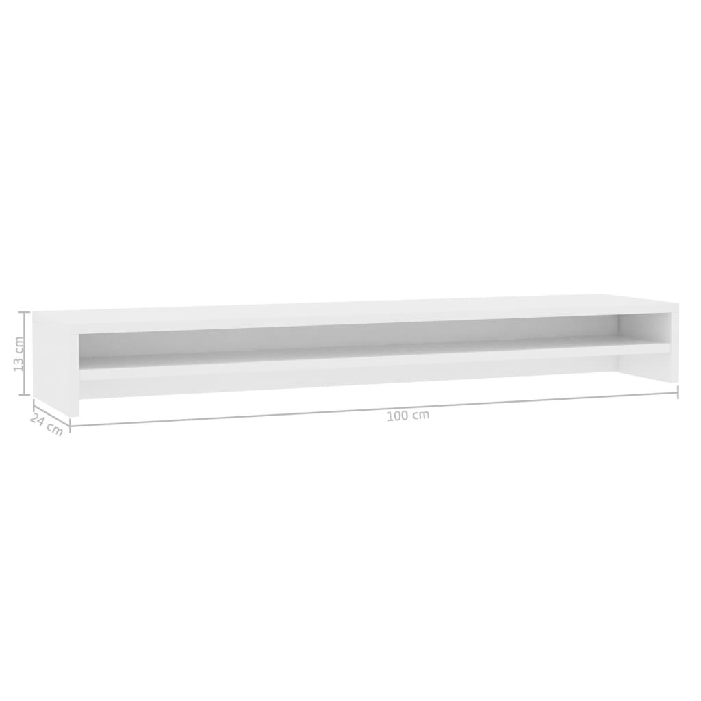 Supporto per Monitor Bianco 100x24x13 cm in Legno Multistrato