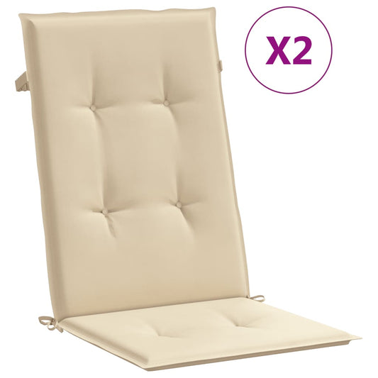 vidaXL Cuscini per Sedie 2 pz Beige 120x50x3 cm in Tessuto