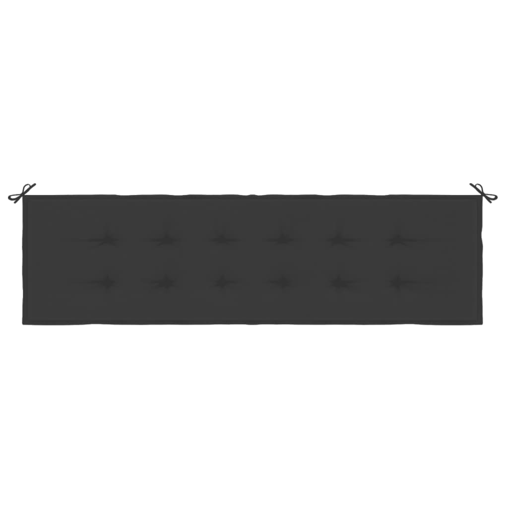 vidaXL Cuscino per Panca Nero 180x50x3 cm in Tessuto Oxford