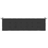 vidaXL Cuscino per Panca Nero 180x50x3 cm in Tessuto Oxford