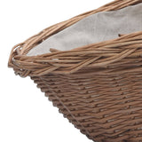 Cesta Legna da Ardere con Manico 60x44x55 cm Naturale in Salice