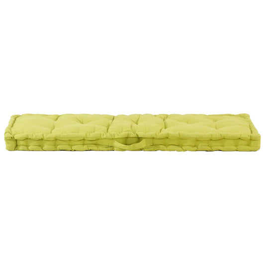 vidaXL Cuscino per Pallet e Pavimento in Cotone 120x40x7 cm Verde