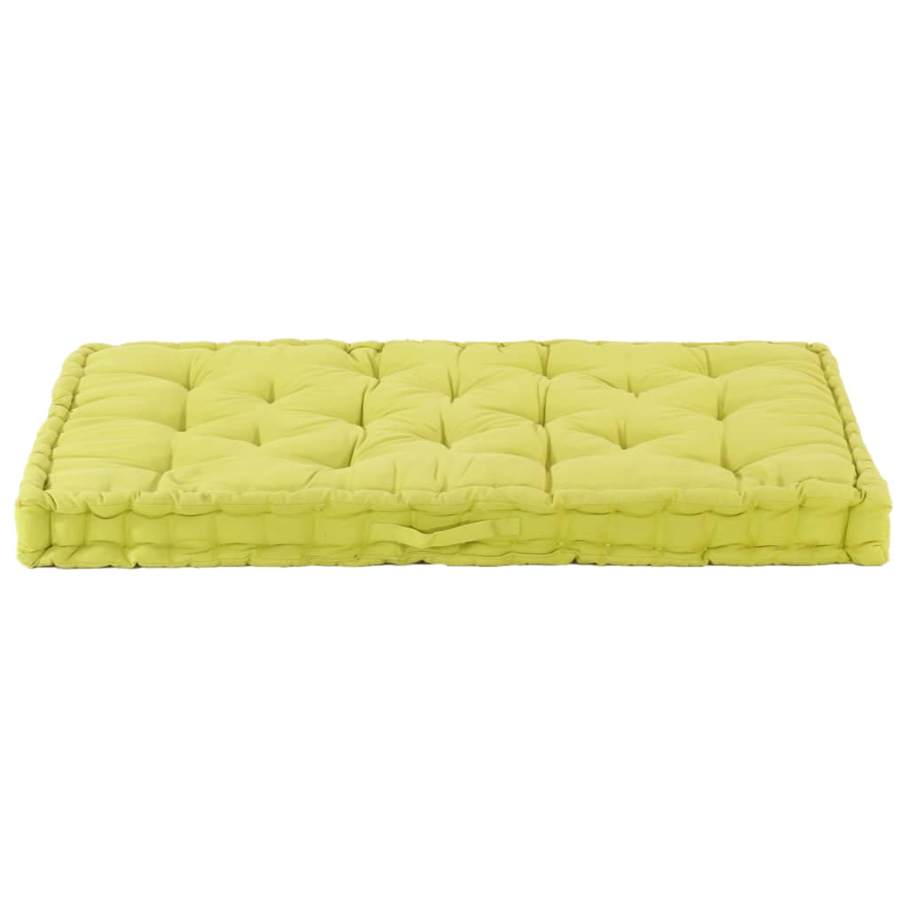 vidaXL Cuscino per Pallet e Pavimento in Cotone 120x40x7 cm Verde