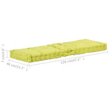 vidaXL Cuscino per Pallet e Pavimento in Cotone 120x40x7 cm Verde